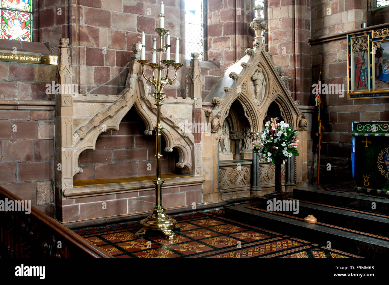 The Sanctuary, St. Oswald`s Church, Ashbourne, Derbyshire, England, UK Stock Photo